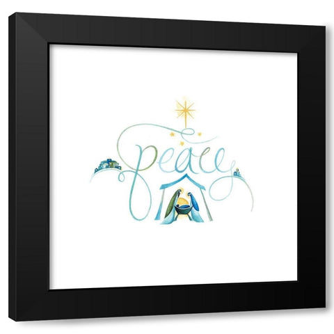 Peace Black Modern Wood Framed Art Print with Double Matting by P.S. Art