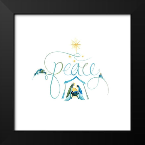Peace Black Modern Wood Framed Art Print by P.S. Art