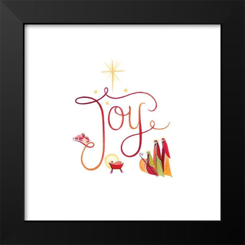 Joy Black Modern Wood Framed Art Print by P.S. Art