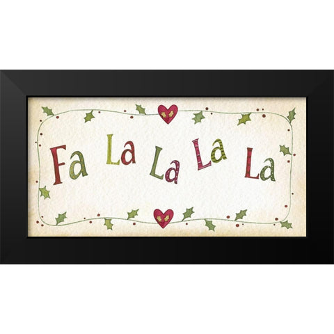 Fa La La La Black Modern Wood Framed Art Print by P.S. Art