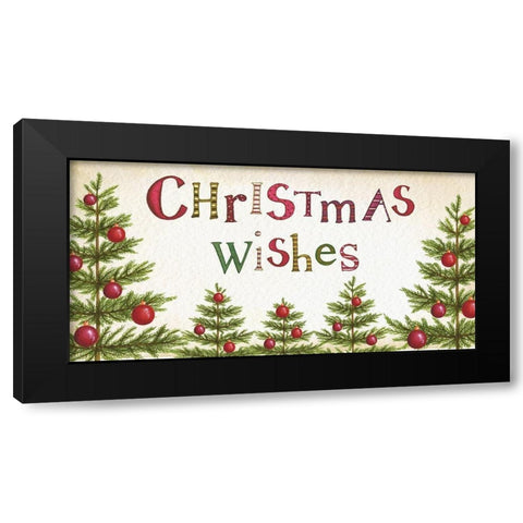 Christmas Wishes Black Modern Wood Framed Art Print with Double Matting by P.S. Art