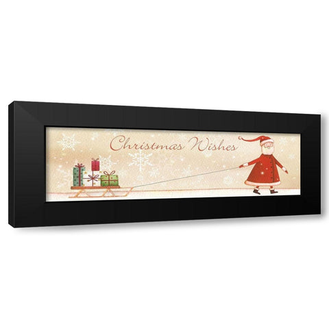 Christmas Wishes Black Modern Wood Framed Art Print by P.S. Art