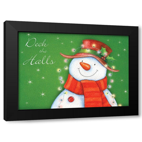 Deck the Halls Black Modern Wood Framed Art Print by P.S. Art