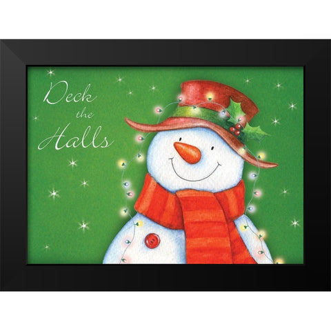 Deck the Halls Black Modern Wood Framed Art Print by P.S. Art