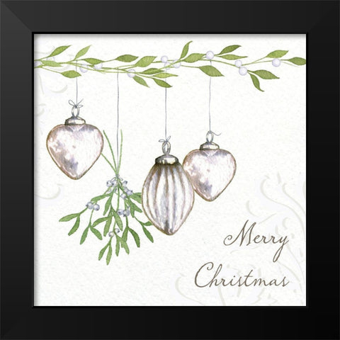 Merry Christmas Black Modern Wood Framed Art Print by P.S. Art