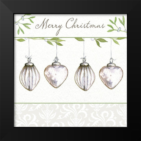 Merry Christmas Black Modern Wood Framed Art Print by P.S. Art