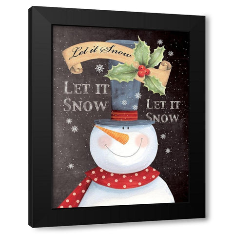 Let It Snow Black Modern Wood Framed Art Print with Double Matting by P.S. Art