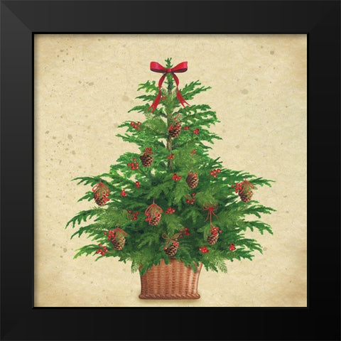 Holiday Tree Black Modern Wood Framed Art Print by P.S. Art