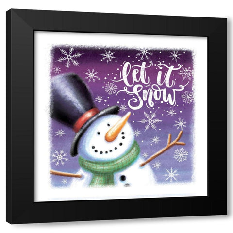 Let It Snow Black Modern Wood Framed Art Print by P.S. Art