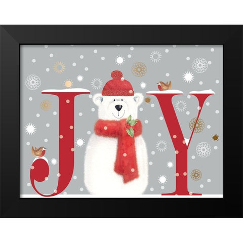 Joy Black Modern Wood Framed Art Print by P.S. Art