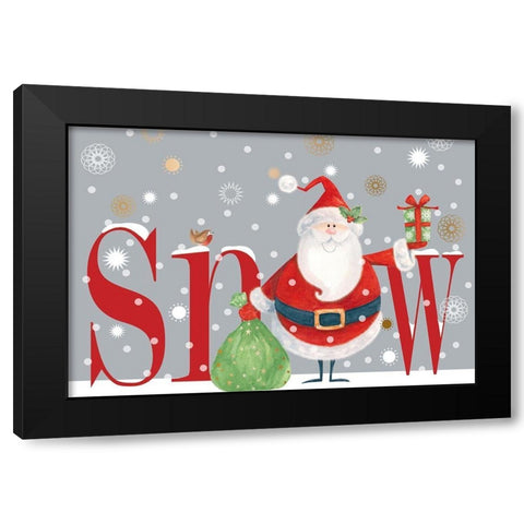 Snow Black Modern Wood Framed Art Print by P.S. Art