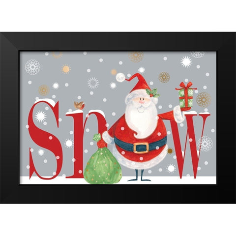Snow Black Modern Wood Framed Art Print by P.S. Art