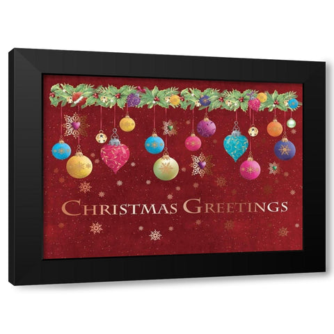 Christmas Greetings Black Modern Wood Framed Art Print by P.S. Art