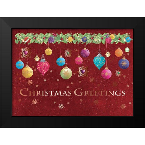 Christmas Greetings Black Modern Wood Framed Art Print by P.S. Art