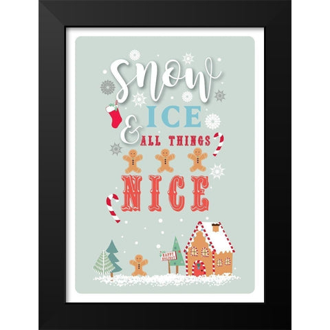 All Things Nice Black Modern Wood Framed Art Print by P.S. Art