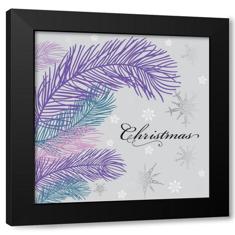 Christmas Black Modern Wood Framed Art Print by P.S. Art