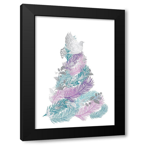 Purple Tree Black Modern Wood Framed Art Print with Double Matting by P.S. Art