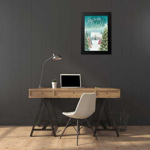 Joy to the World Black Modern Wood Framed Art Print by P.S. Art