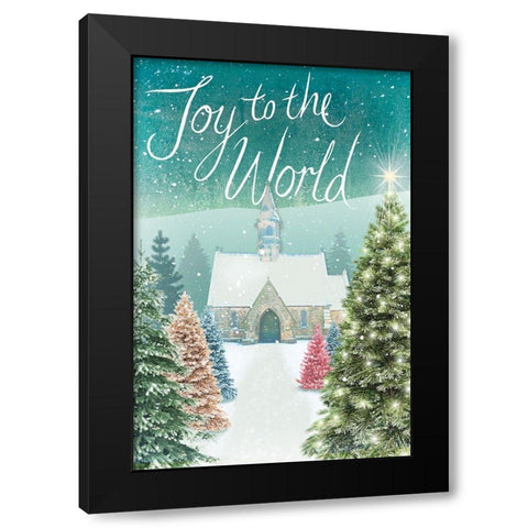 Joy to the World Black Modern Wood Framed Art Print by P.S. Art