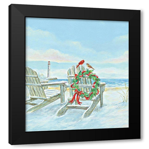 Coastal Christmas I Black Modern Wood Framed Art Print by P.S. Art
