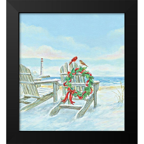 Coastal Christmas I Black Modern Wood Framed Art Print by P.S. Art