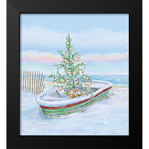 Coastal Christmas II Black Modern Wood Framed Art Print by P.S. Art