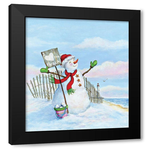 Coastal Christmas III Black Modern Wood Framed Art Print by P.S. Art