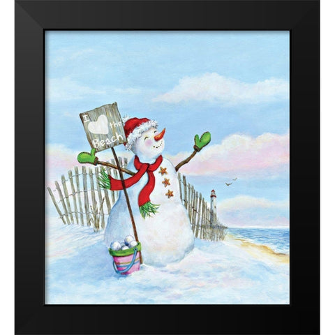 Coastal Christmas III Black Modern Wood Framed Art Print by P.S. Art