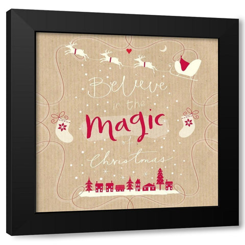 Magic of Christmas Black Modern Wood Framed Art Print with Double Matting by P.S. Art