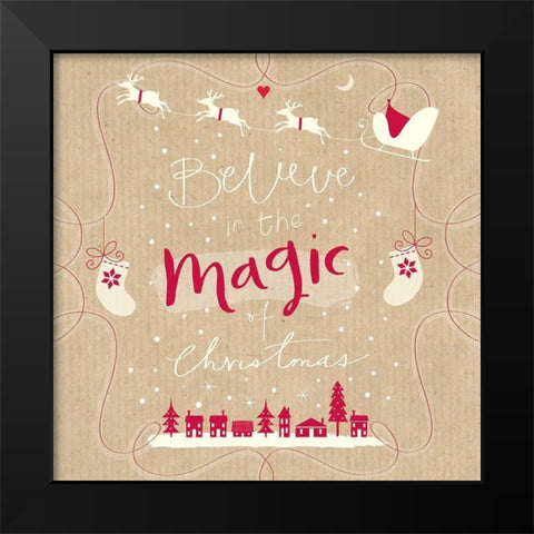 Magic of Christmas Black Modern Wood Framed Art Print by P.S. Art