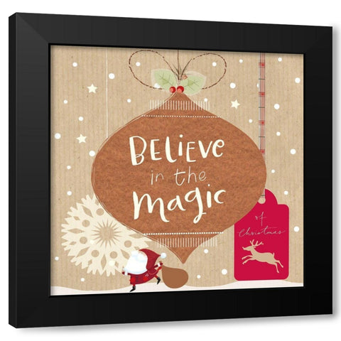 Believe in the Magic Black Modern Wood Framed Art Print with Double Matting by P.S. Art