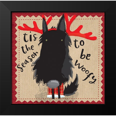 Tis the Season Black Modern Wood Framed Art Print by P.S. Art