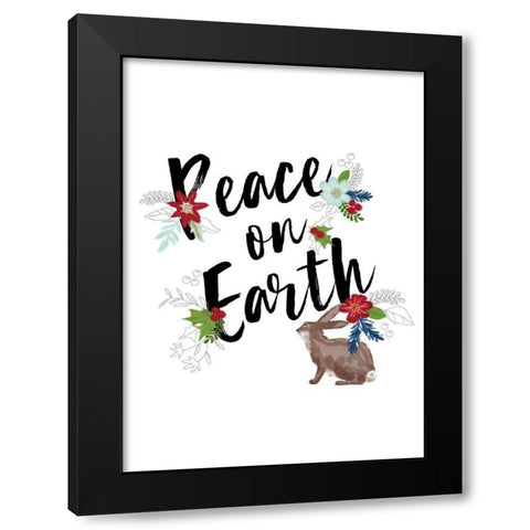 Peace on Earth Black Modern Wood Framed Art Print with Double Matting by P.S. Art