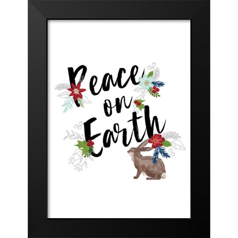 Peace on Earth Black Modern Wood Framed Art Print by P.S. Art