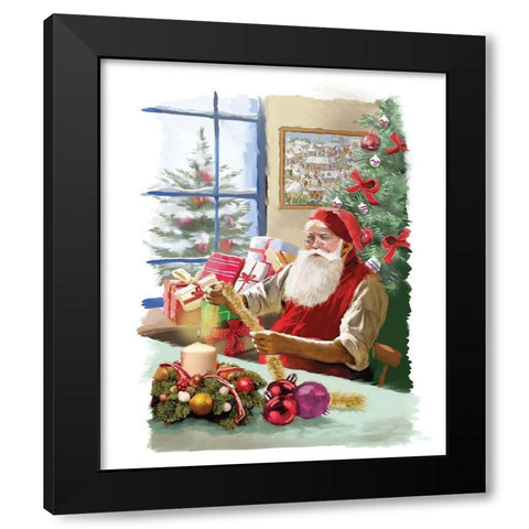 Santas Shop Black Modern Wood Framed Art Print by P.S. Art