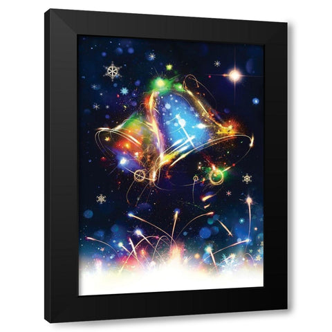 Jingle Bells Black Modern Wood Framed Art Print with Double Matting by P.S. Art