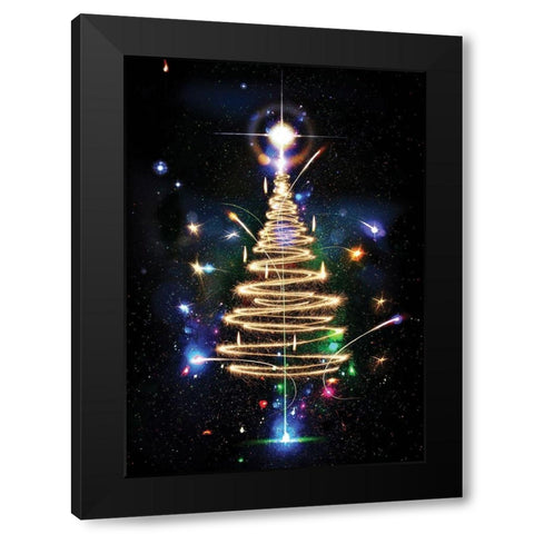 Oh Christmas Tree II Black Modern Wood Framed Art Print by P.S. Art