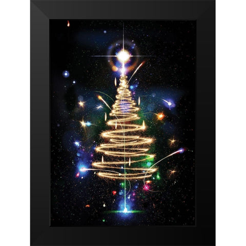 Oh Christmas Tree II Black Modern Wood Framed Art Print by P.S. Art