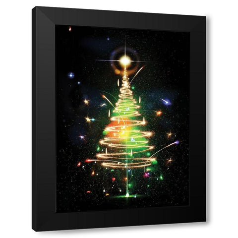 Oh Christmas Tree III Black Modern Wood Framed Art Print by P.S. Art