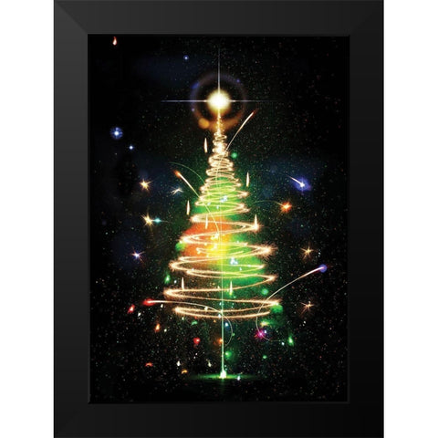 Oh Christmas Tree III Black Modern Wood Framed Art Print by P.S. Art