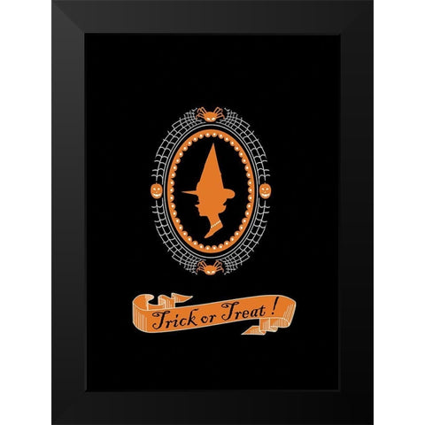 Trick or Treat! Black Modern Wood Framed Art Print by P.S. Art