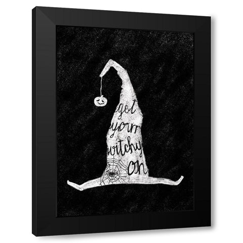 Witch Hat Black Modern Wood Framed Art Print by P.S. Art