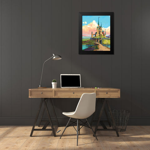 Castle Black Modern Wood Framed Art Print by P.S. Art