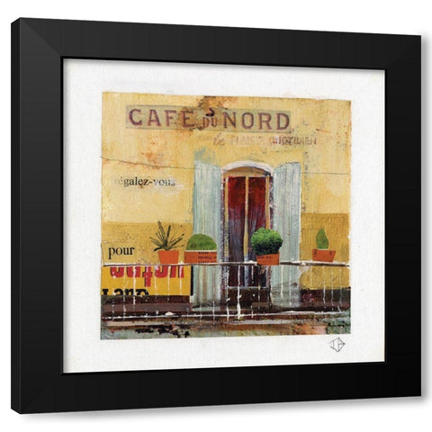 CafÃ© du Nord Black Modern Wood Framed Art Print with Double Matting by P.S. Art