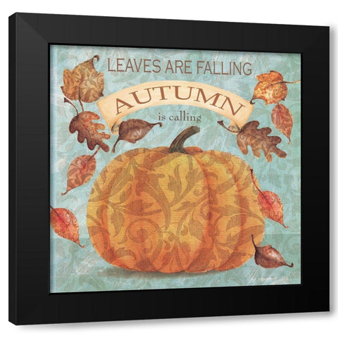 Autumn is Calling Black Modern Wood Framed Art Print by P.S. Art