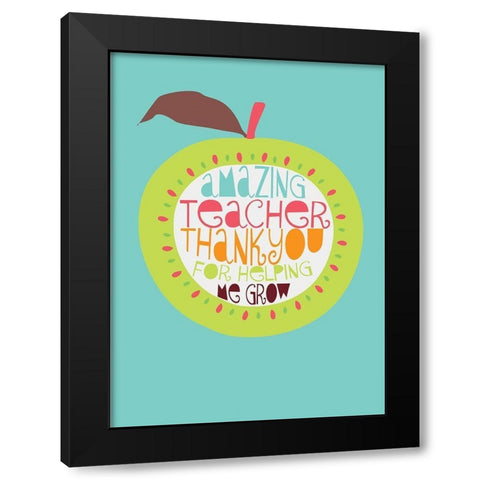 Thank You, Teacher Black Modern Wood Framed Art Print with Double Matting by P.S. Art Studios