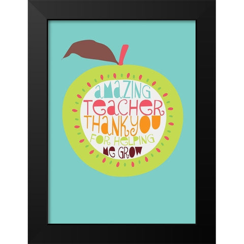 Thank You, Teacher Black Modern Wood Framed Art Print by P.S. Art Studios