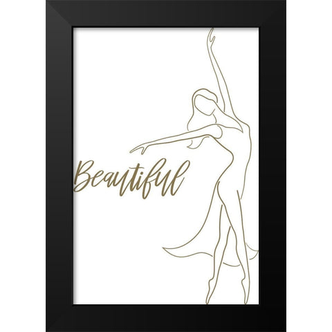 Beautiful Figurative Black Modern Wood Framed Art Print by P.S. Art