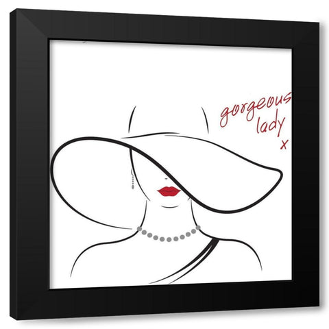 Gorgeous Lady Black Modern Wood Framed Art Print by P.S. Art