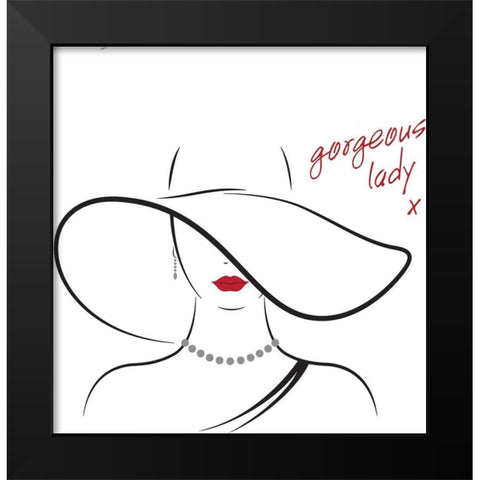 Gorgeous Lady Black Modern Wood Framed Art Print by P.S. Art